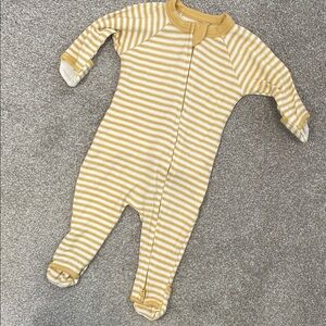 Goumi Striped Yellow Footie One Piece